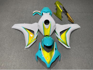 Outlet 2008-2011 Honda CBR1000RR Motorcycle Fairings - Light Blue and Gold