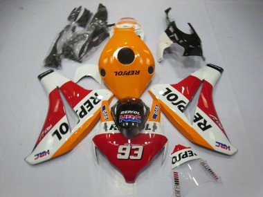 Outlet 2008-2011 Honda CBR1000RR Motorcycle Fairings - Light Orange Repsol 93