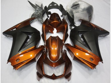 Outlet 2008-2013 Kawasaki Ninja 250 Motorcycle Fairings - Orange and Matte Black