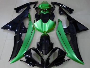 Outlet 2008-2016 Yamaha R6 Motorcycle Fairings - Gloss Black & Light Green