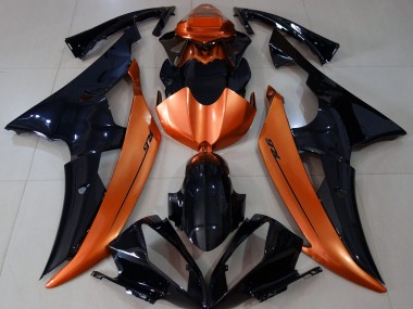 Outlet 2008-2016 Yamaha R6 Motorcycle Fairings - Gloss Black & Light Orange