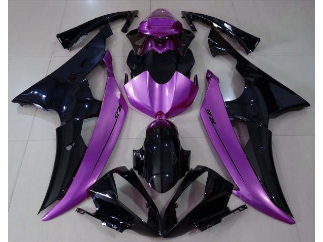 Outlet 2008-2016 Yamaha R6 Motorcycle Fairings - Gloss Black & Rose Purple