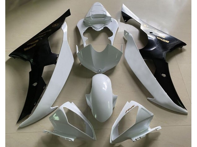 Outlet 2008-2016 Yamaha R6 Motorcycle Fairings - Gloss White and Black & Gold