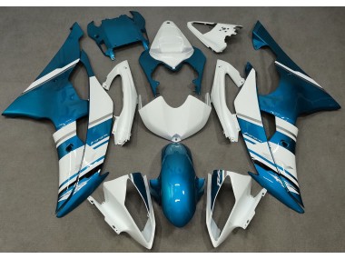 Outlet 2008-2016 Yamaha R6 Motorcycle Fairings - Gloss White and Light Blue OEM Style