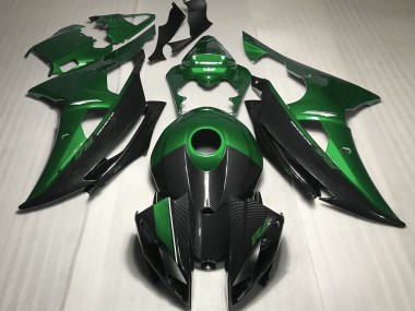 Outlet 2008-2016 Yamaha R6 Motorcycle Fairings - Green w Carbon Style