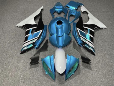Outlet 2008-2016 Yamaha R6 Motorcycle Fairings - Light Blue Black and White OEM Style