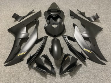 Outlet 2008-2016 Yamaha R6 Motorcycle Fairings - Matte Black with Gold Logo