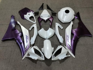 Outlet 2008-2016 Yamaha R6 Motorcycle Fairings - Matte White and Purple