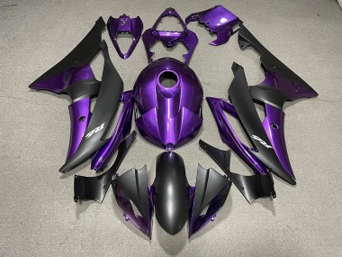 Outlet 2008-2016 Yamaha R6 Motorcycle Fairings - Purple and Matte Black & Logos