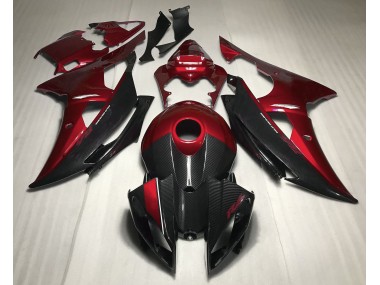 Outlet 2008-2016 Yamaha R6 Motorcycle Fairings - Red w Carbon Style