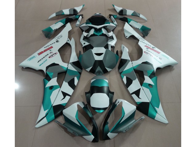 Outlet 2008-2016 Yamaha R6 Motorcycle Fairings - Seafoam Green Snow Camo