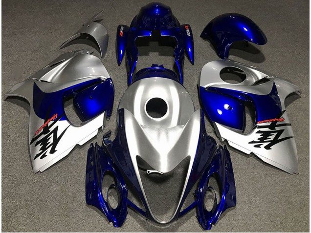 Outlet 2008-2019 Suzuki GSXR 1300 Motorcycle Fairings - Gloss Silver and Blue Outlet 2008-2019 Suzuki GSXR 1300 Motorcycle Fairings - Gloss Silver and Blue