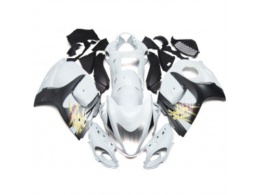Outlet 2008-2019 Suzuki GSXR 1300 Motorcycle Fairings - Gloss White with Silver Style