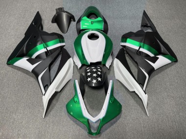 Outlet 2009-2012 Honda CBR600RR Motorcycle Fairings - Matte Black and Green Star
