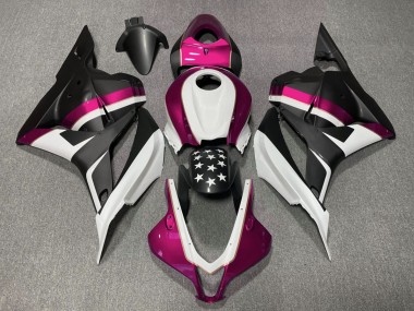 Outlet 2009-2012 Honda CBR600RR Motorcycle Fairings - Matte Black and Pink Star