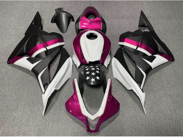 Outlet 2009-2012 Honda CBR600RR Motorcycle Fairings - Matte Black and Pink Star Outlet 2009-2012 Honda CBR600RR Motorcycle Fairings - Matte Black and Pink Star