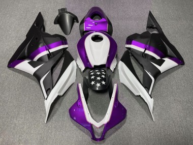 Outlet 2009-2012 Honda CBR600RR Motorcycle Fairings - Matte Black and Purple Star