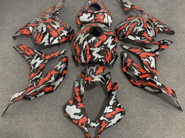 Outlet 2009-2012 Honda CBR600RR Motorcycle Fairings - Red Grey Camo