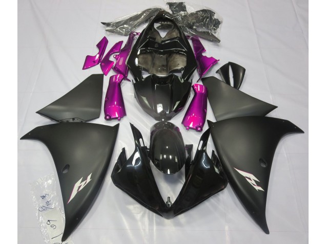 Outlet 2009-2012 Yamaha R1 Motorcycle Fairings - Matte Black & Pink Outlet 2009-2012 Yamaha R1 Motorcycle Fairings - Matte Black & Pink