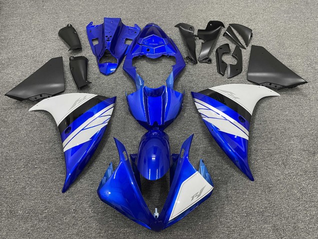 Outlet 2009-2012 Yamaha R1 Motorcycle Fairings - White and Blue Gloss with Black Lowers