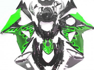 Outlet 2009-2016 Suzuki GSXR 1000 Motorcycle Fairings - Green Flame