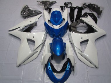 Outlet 2009-2016 Suzuki GSXR 1000 Motorcycle Fairings - White and Blue