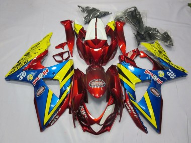 Outlet 2009-2016 Suzuki GSXR 1000 Motorcycle Fairings - Yellow Red and Blue