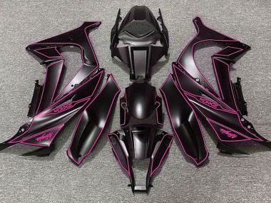 Outlet 2011-2015 Kawasaki ZX10R Motorcycle Fairings - Matte Black & Pink Lining