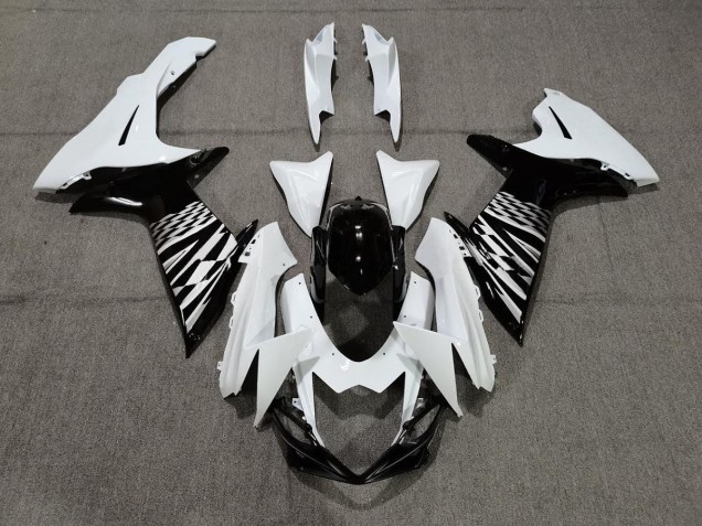Outlet 2011-2020 Suzuki GSXR 600-750 Motorcycle Fairings - Black White and Silver