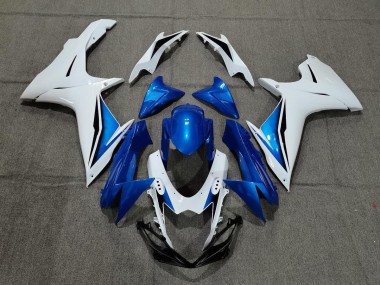 Outlet 2011-2020 Suzuki GSXR 600-750 Motorcycle Fairings - Blue and White