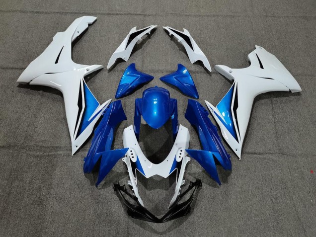 Outlet 2011-2020 Suzuki GSXR 600-750 Motorcycle Fairings - Blue and White