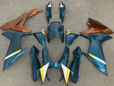 Outlet 2011-2020 Suzuki GSXR 600-750 Motorcycle Fairings - Gloss Light Blue and Orange