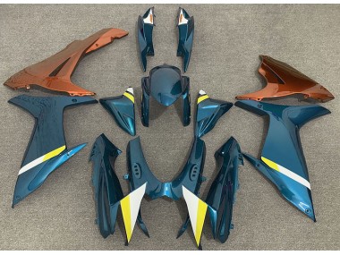 Outlet 2011-2020 Suzuki GSXR 600-750 Motorcycle Fairings - Gloss Light Blue and Orange