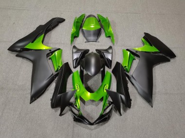 Outlet 2011-2020 Suzuki GSXR 600-750 Motorcycle Fairings - Matte Black and Green