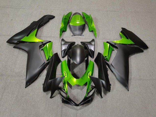 Outlet 2011-2020 Suzuki GSXR 600-750 Motorcycle Fairings - Matte Black and Green Outlet 2011-2020 Suzuki GSXR 600-750 Motorcycle Fairings - Matte Black and Green