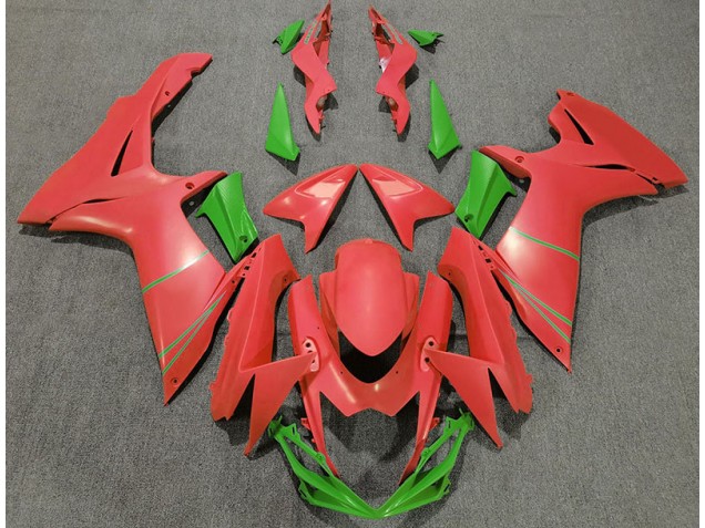 Outlet 2011-2020 Suzuki GSXR 600-750 Motorcycle Fairings - Matte Grapefruit Red & Green