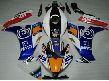 Outlet 2012-2016 Honda CBR1000RR Motorcycle Fairings - Elf Blue and Orange