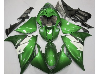 Outlet 2013-2014 Yamaha R1 Motorcycle Fairings - Gloss Green & White