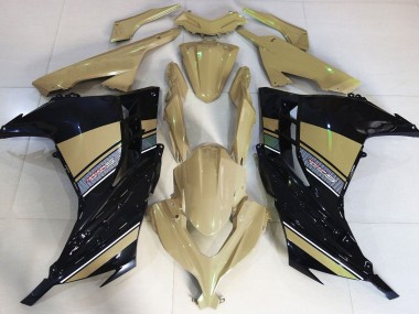 Outlet 2013-2018 Kawasaki Ninja 300 Motorcycle Fairings - Desert Tan and Black