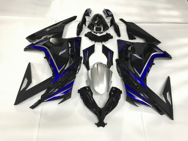 Outlet 2013-2018 Kawasaki Ninja 300 Motorcycle Fairings - Gloss Black and Blue