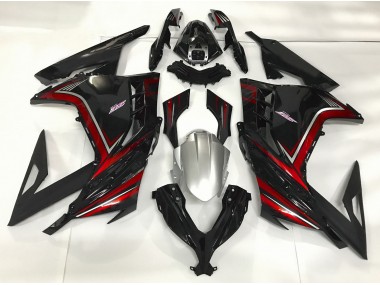 Outlet 2013-2018 Kawasaki Ninja 300 Motorcycle Fairings - Gloss Black & Red
