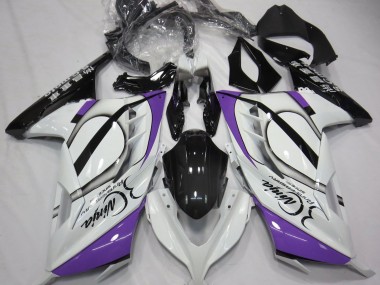 Outlet 2013-2018 Kawasaki Ninja 300 Motorcycle Fairings - Gloss White & Purple