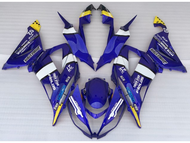 Outlet 2013-2018 Kawasaki ZX6R Motorcycle Fairings - Blue Logo Style Outlet 2013-2018 Kawasaki ZX6R Motorcycle Fairings - Blue Logo Style