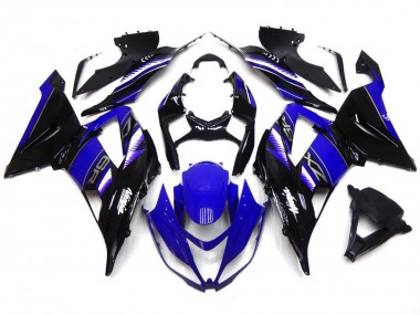 Outlet 2013-2018 Kawasaki ZX6R Motorcycle Fairings - Vibrant Deep Blue and Black