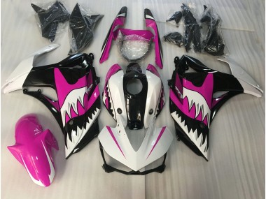 Outlet 2015-2018 Yamaha R3 Motorcycle Fairings - Pink and White Shark