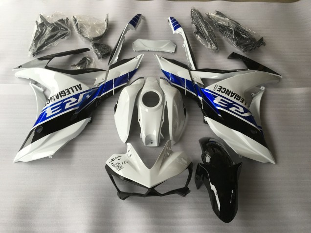 Outlet 2015-2018 Yamaha R3 Motorcycle Fairings - White Blue and Black Outlet 2015-2018 Yamaha R3 Motorcycle Fairings - White Blue and Black