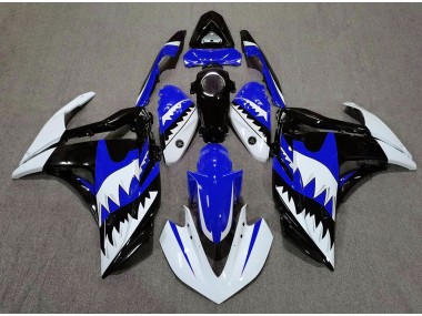 Outlet 2015-2018 Yamaha R3 Motorcycle Fairings - White Shark & Blue