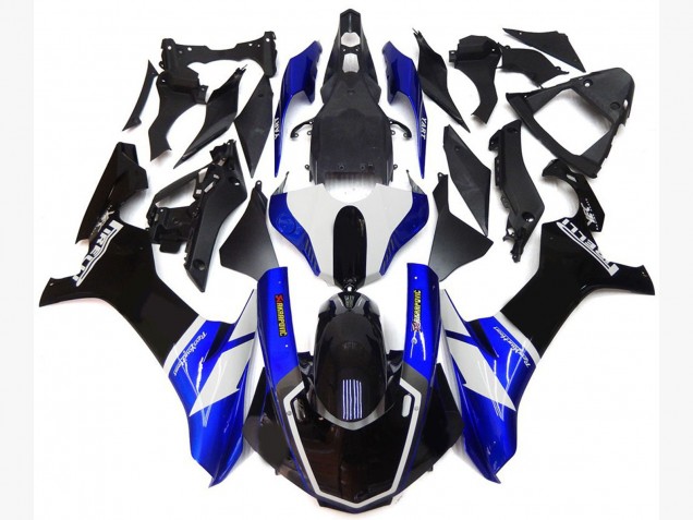 Outlet 2015-2019 Yamaha R1 Motorcycle Fairings - Blue and White Custom Style
