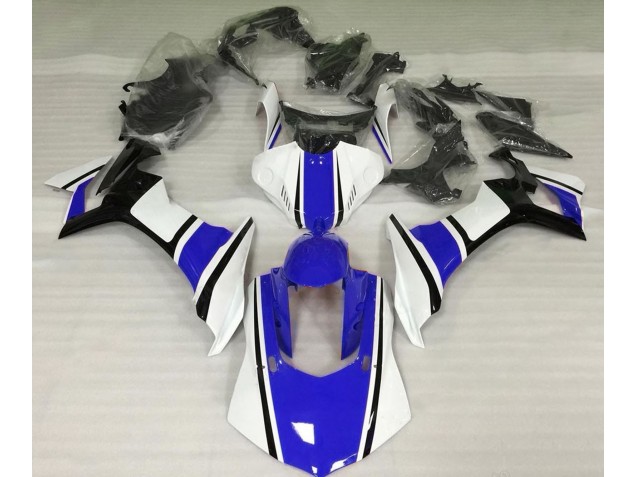 Outlet 2015-2019 Yamaha R1 Motorcycle Fairings - Gloss White Blue and Black Outlet 2015-2019 Yamaha R1 Motorcycle Fairings - Gloss White Blue and Black