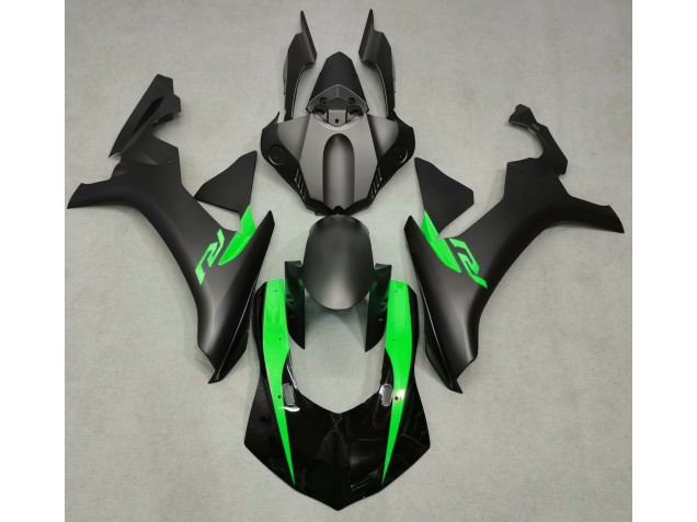 Outlet 2015-2019 Yamaha R1 Motorcycle Fairings - Matte Black & Green Outlet 2015-2019 Yamaha R1 Motorcycle Fairings - Matte Black & Green